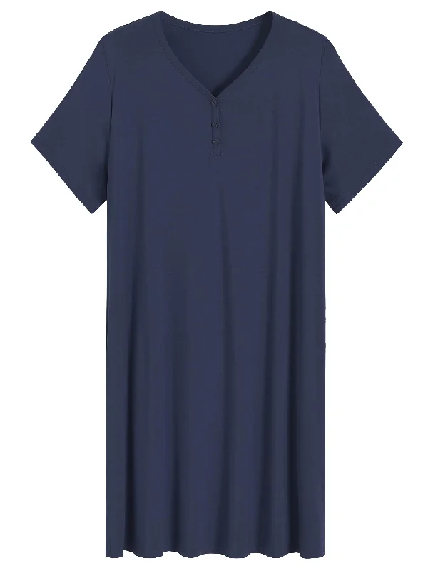 Women's Plus Size Summer Nightgown Viscose Sleep Shirt