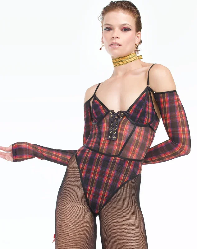 Betsey Johnson Sheer Sculpt Convertible Sleeve Bodysuit | Silky Mesh (Betsey)