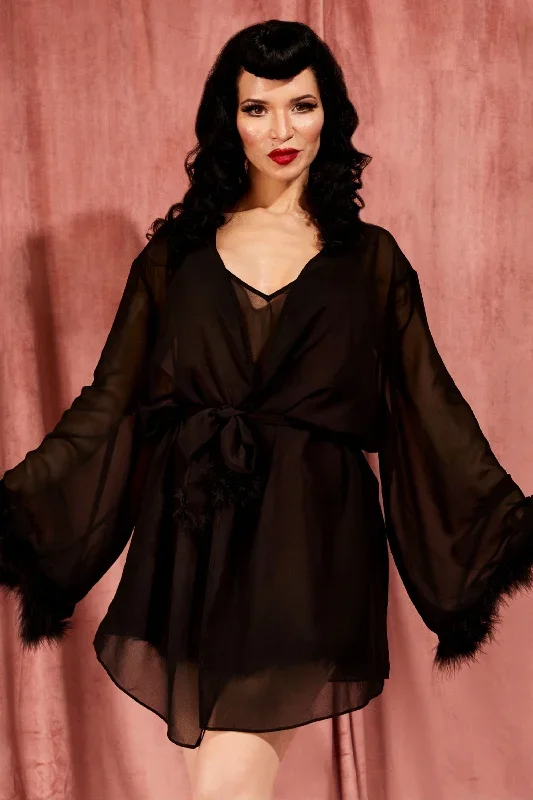 bettie-page-ostrich-feather-robe-black