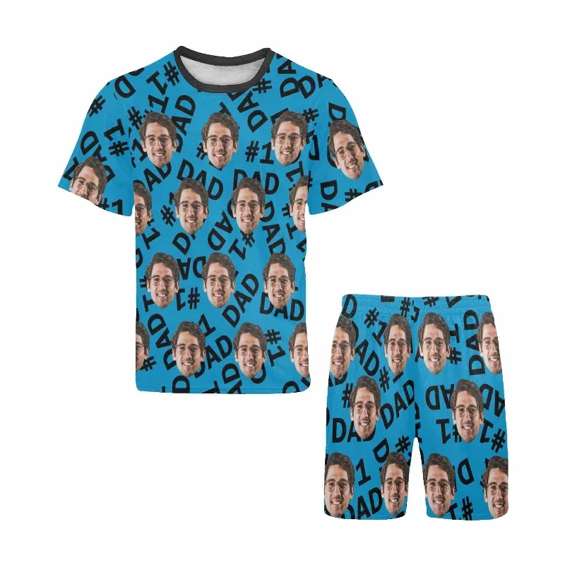 custom-face-my-cool-dad-mens-crew-neck-short-sleeve-pajama-set