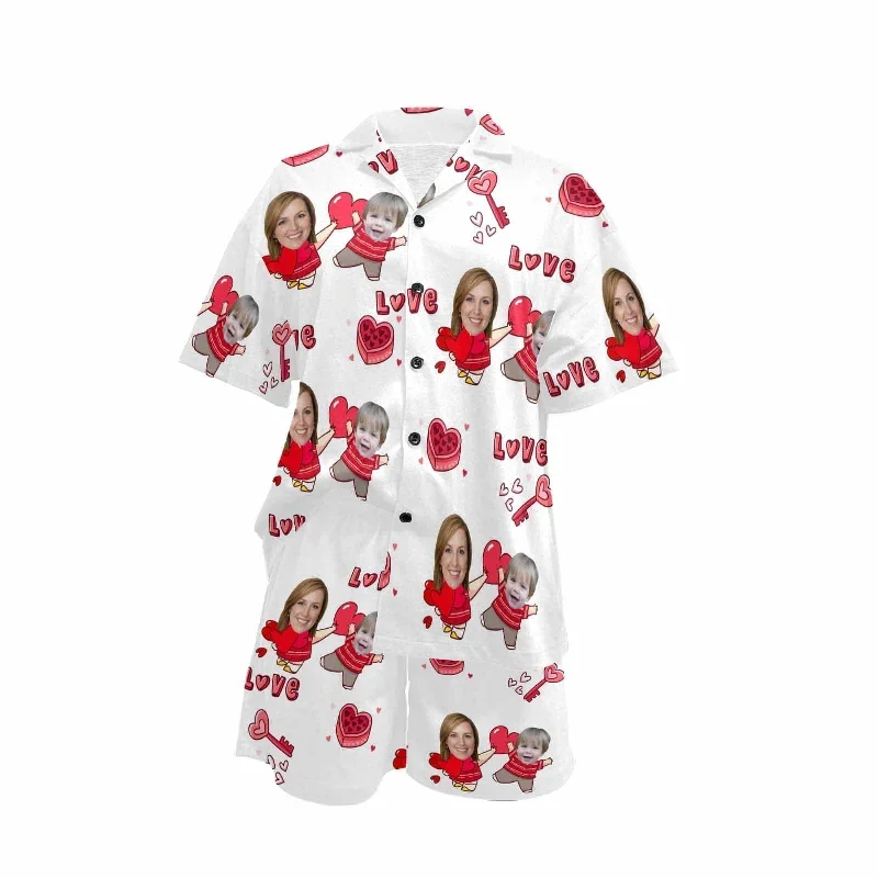 custom-face-pajamas-love-mom-baby-sleepwear-personalized-womens-v-neck-short-pajama-set-mothers-day-birthday-gift