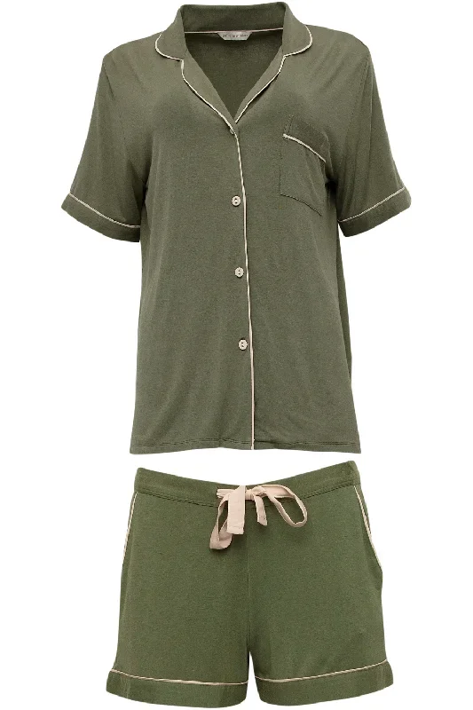 cyberjammies-savannah-revere-jersey-shorty-set-olive