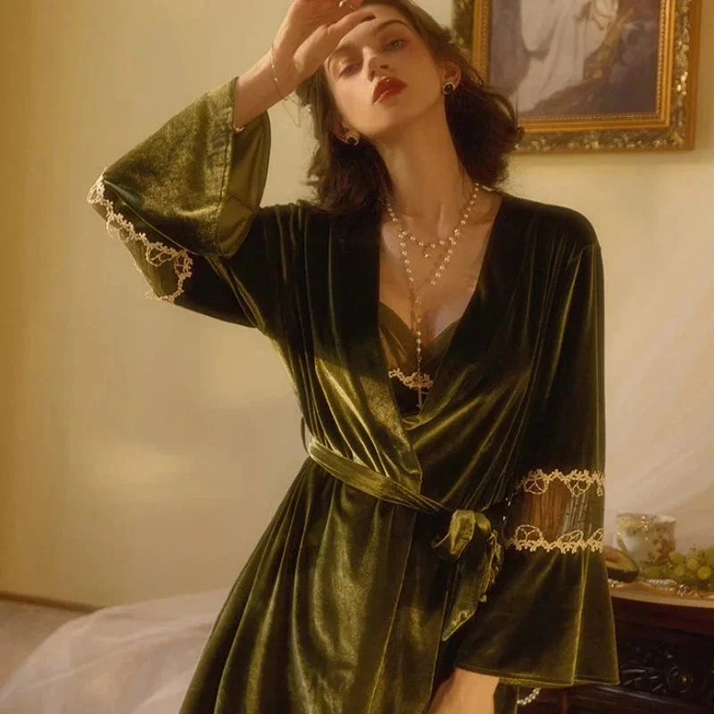 French Sexy Velvet Robe