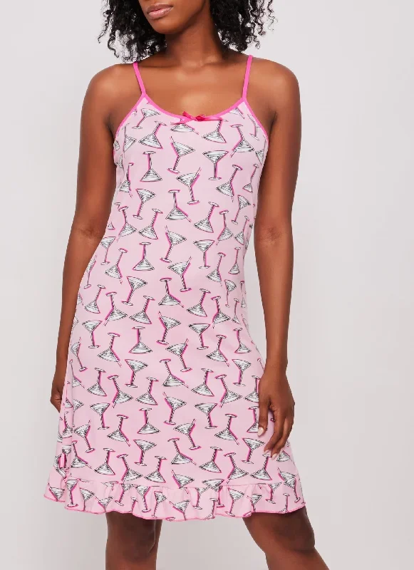 Soft Knit Patterned Cami Nightgown