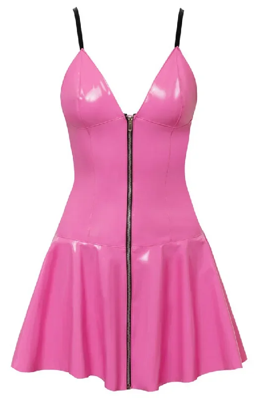 hot-pink-vinyl-dress