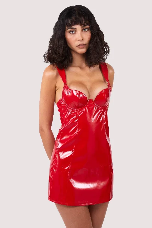 hustler-maxine-red-pvc-wired-dress