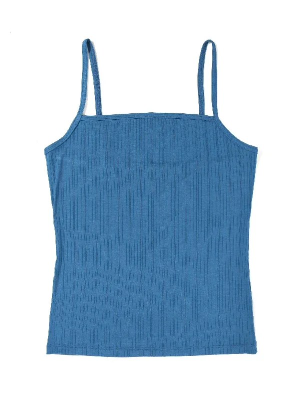 MellowLuxe Square Neck Cami Storm Cloud Blue Sale