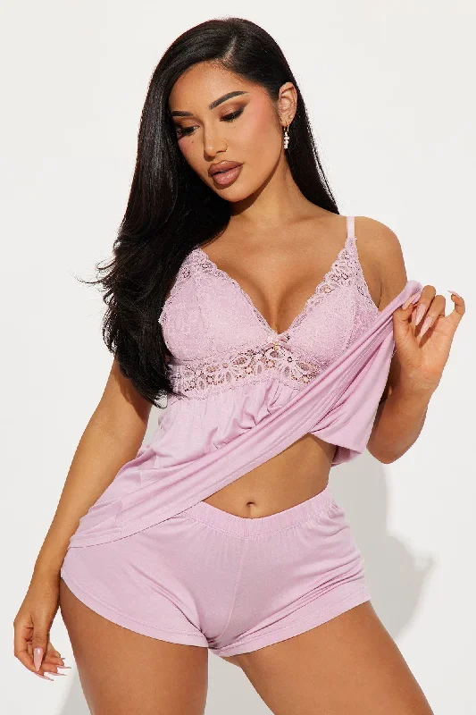 Napping Mood PJ Short Set - Mauve