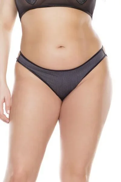 Pinstripe Multi-Strap Detailing & Bow Panty