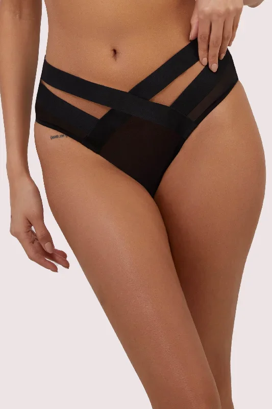 Etta Black Elastic and Mesh High Waist Brief