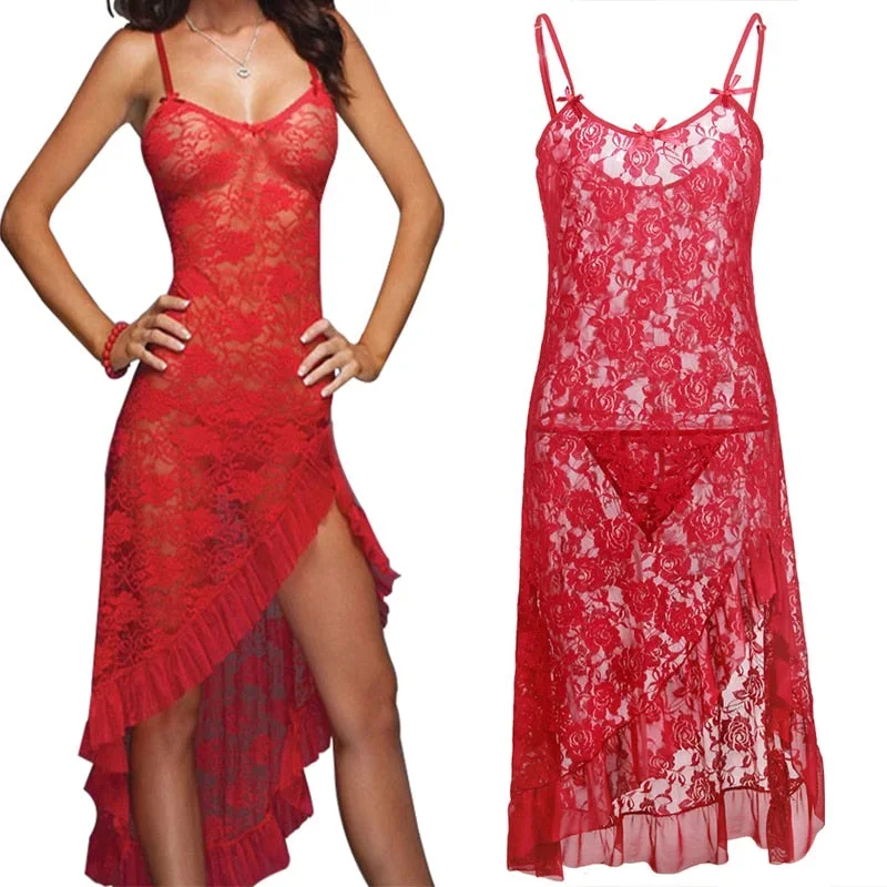 Plus Size S-6XL Lace Slips Sexy Strap Full Slips Underdress