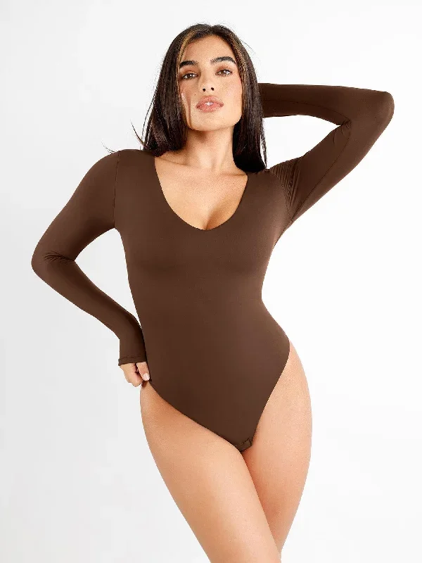 CloudSense Seamless V-Neck Long-Sleeve Bodysuit