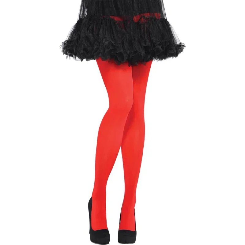 Red Opaque Tights Size 8-24