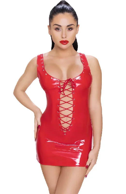 red-vinyl-lace-up-dress-next-up