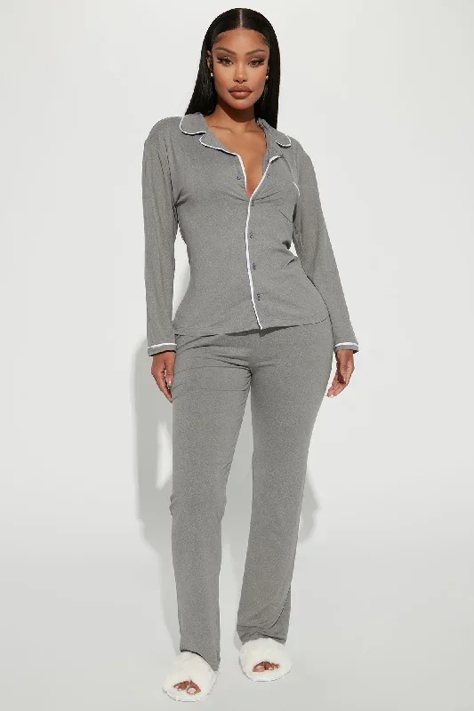 Relax With Me PJ Pant Set - Heather Grey