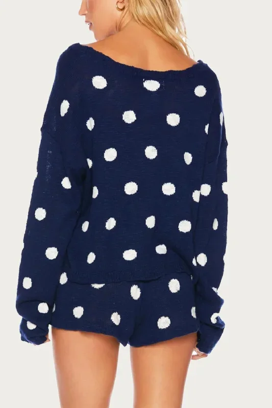 navy polka dot