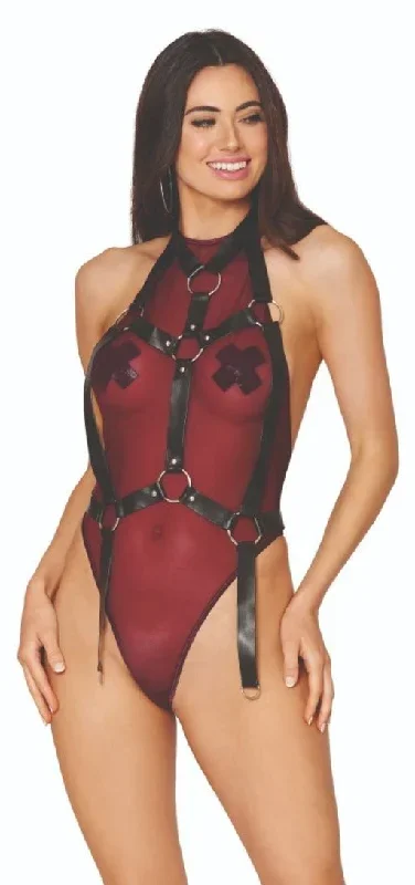 Soft Mesh Teddy with Faux-Leather Harness