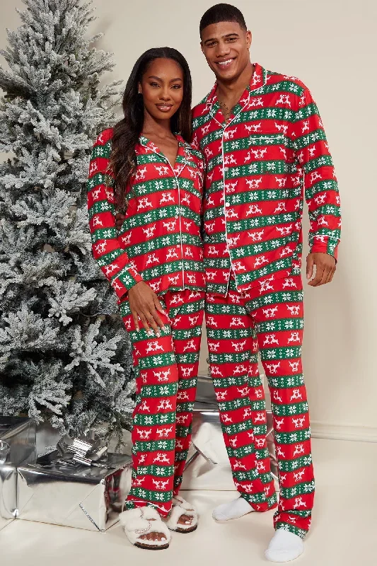 Spending The Holidays Together PJ Pant Set - Red/combo