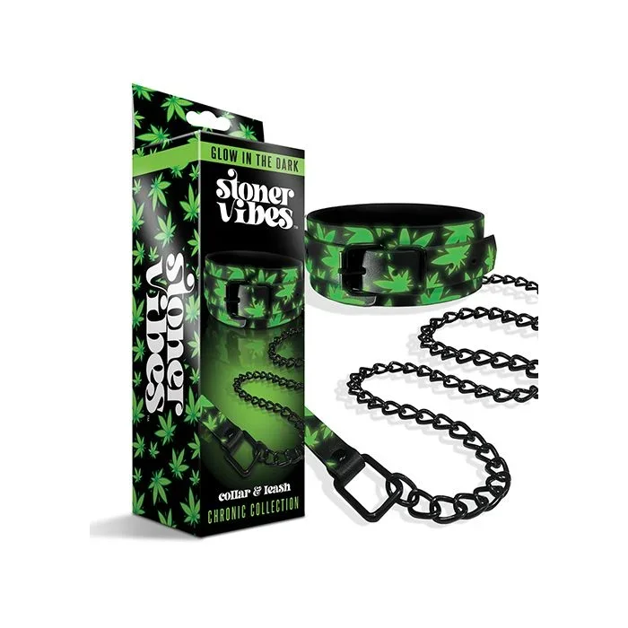 Stoner Vibes Glow in the Dark Collar & Leash