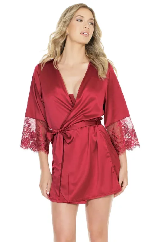 Valentina Satin and Lace Robe