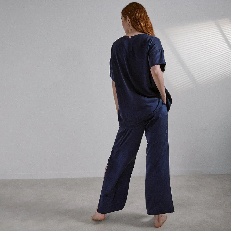 womens-washable-silk-tee-pant-set-deep-blue