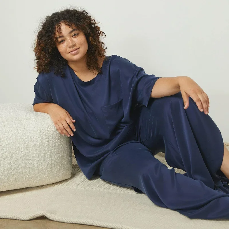 womens-washable-silk-tee-pant-set-deep-blue