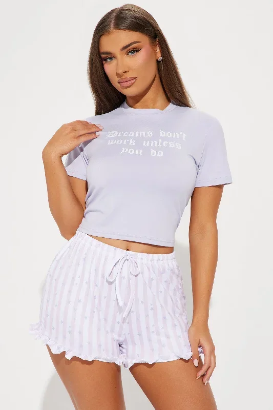 Work For Your Dreams PJ Short Set - Lavender